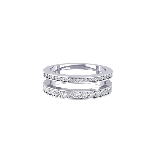 Moissanite and Gold Eternity Dual Ring