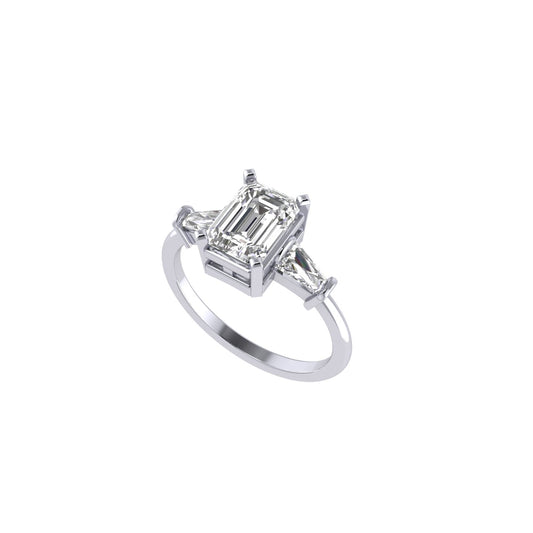 Evelyn Three Stone Moissanite Ring