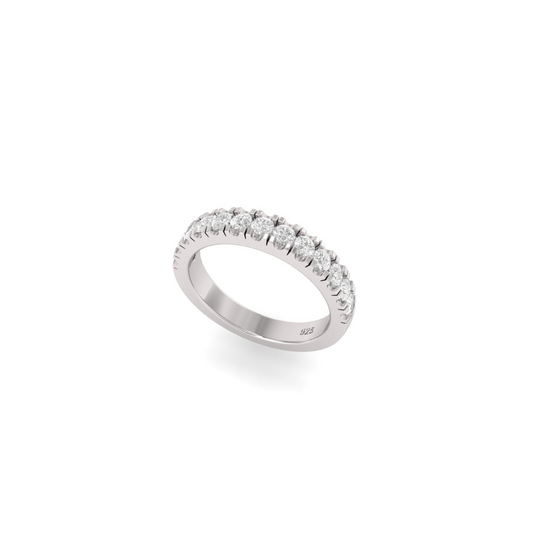 Moissanite and Gold Eternity Ring