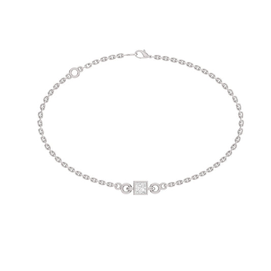 Radiantique Princess Solitaire Moissanite Bracelet