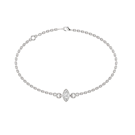 Shimmer Marquise Solitaire Moissanite Bracelet