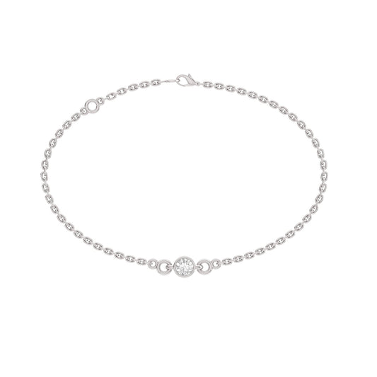 Luster Round Solitaire Moissanite Bracelet