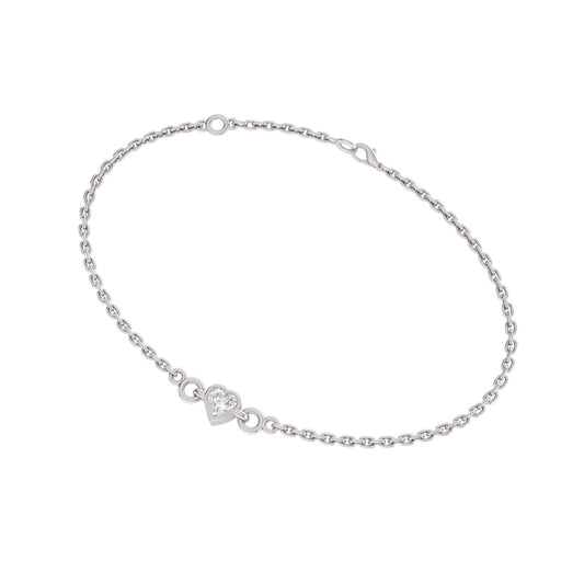 Gleam Heart Solitaire Moissanite Bracelet