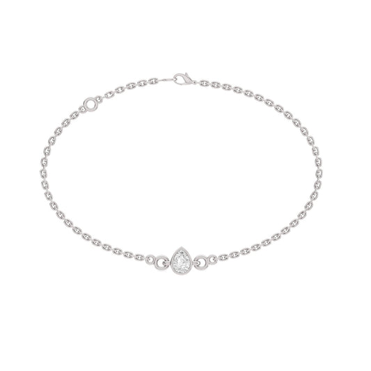 Dazzle Pear Solitaire Moissanite Bracelet