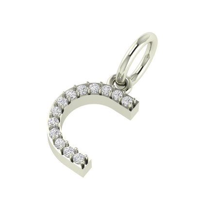 C alphabet moissanite charm