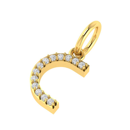 C alphabet moissanite charm