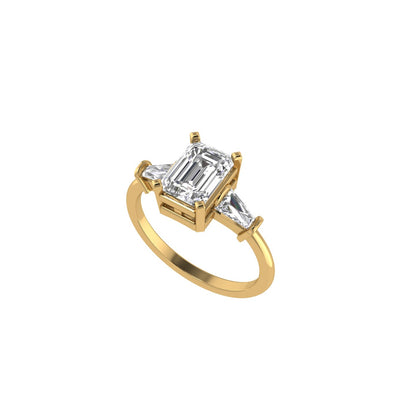 Evelyn Three Stone Moissanite Ring
