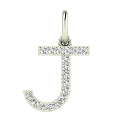 J alphabet moissanite charm