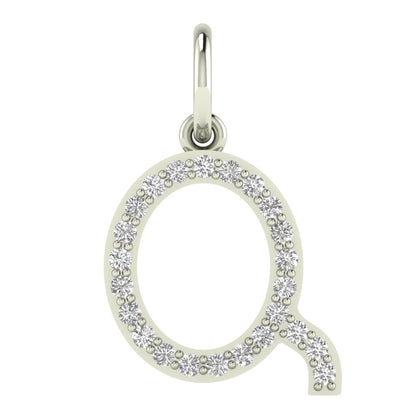 Q alphabet moissanite charm