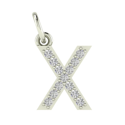 X alphabet moissanite charm