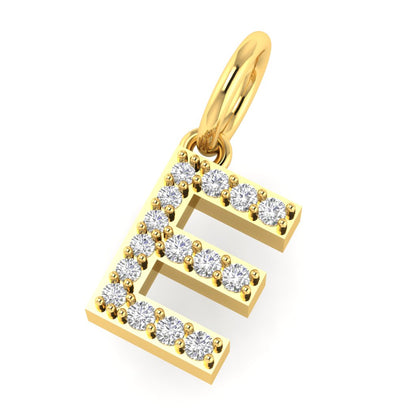 E alphabet moissanite charm