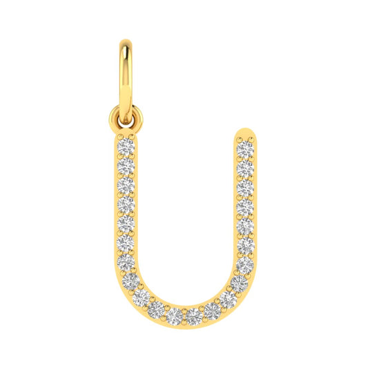 U alphabet moissanite charm