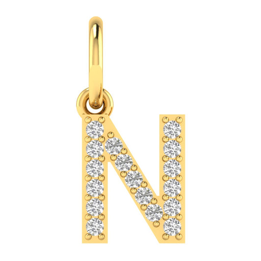 N alphabet moissanite charm