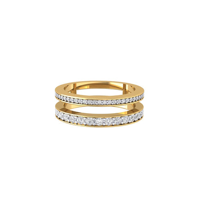 Moissanite and Gold Eternity Dual Ring
