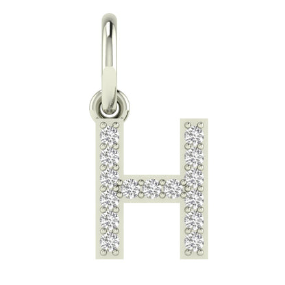 H alphabet moissanite charm