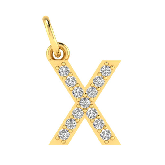 X alphabet moissanite charm