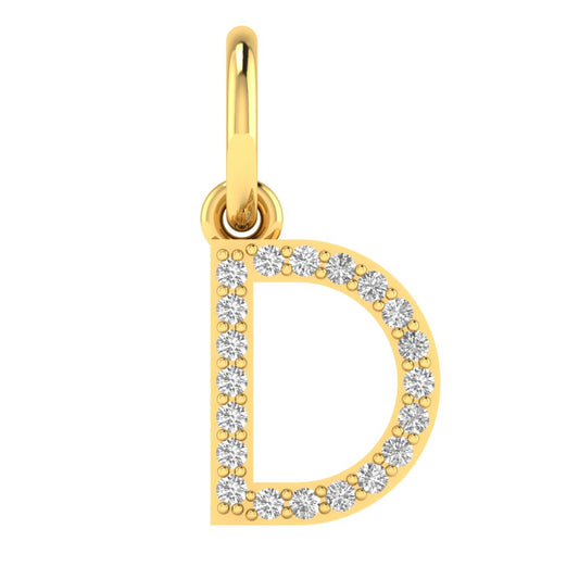 D alphabet moissanite charm