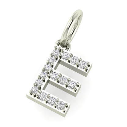 E alphabet moissanite charm