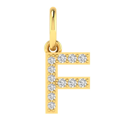 F alphabet moissanite charm