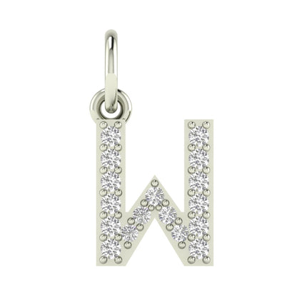 W alphabet moissanite charm