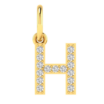 H alphabet moissanite charm