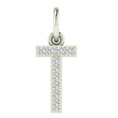 T alphabet moissanite charm