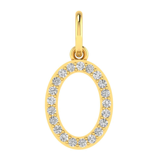 O alphabet moissanite charm