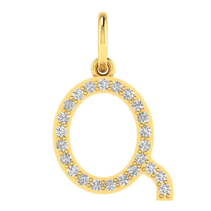 Q alphabet moissanite charm