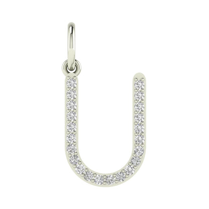 U alphabet moissanite charm