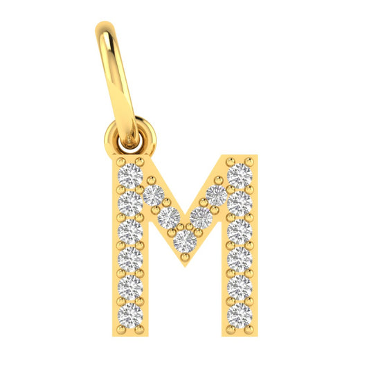 M alphabet moissanite charm