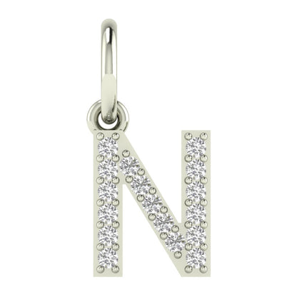 N alphabet moissanite charm