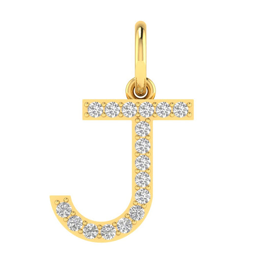 J alphabet moissanite charm