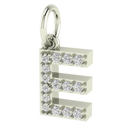 E alphabet moissanite charm