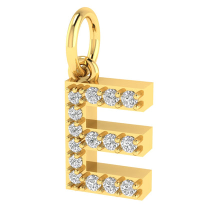 E alphabet moissanite charm