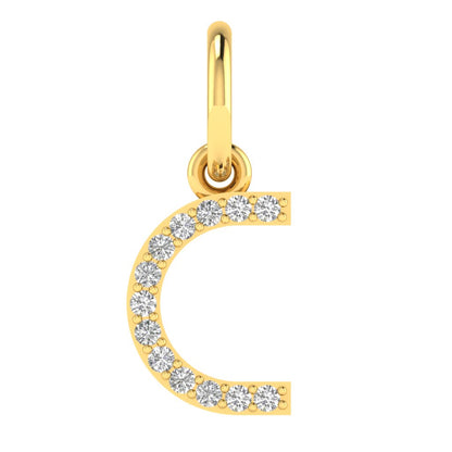 C alphabet moissanite charm