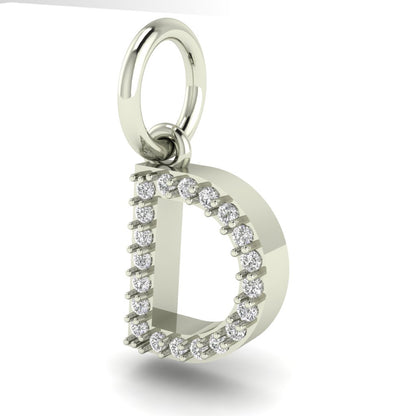 D alphabet moissanite charm