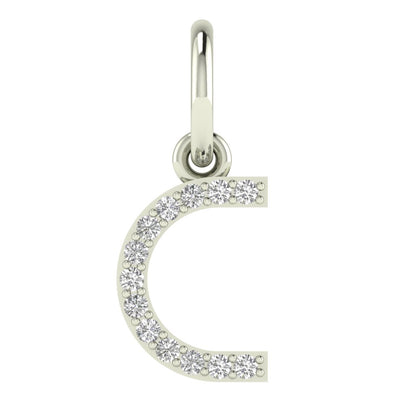 C alphabet moissanite charm