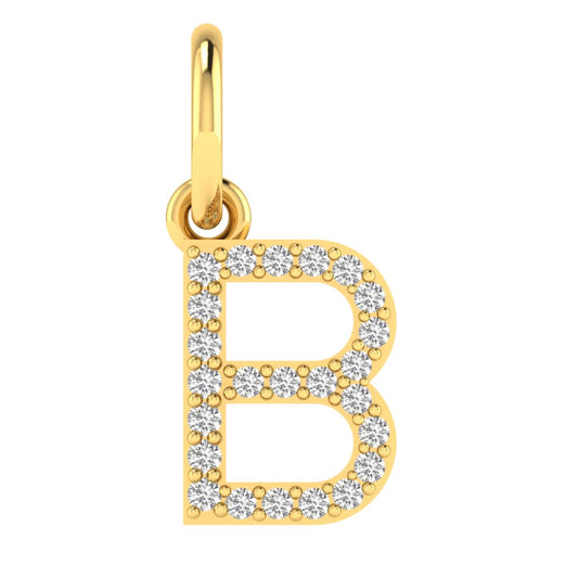 B alphabet moissanite charm
