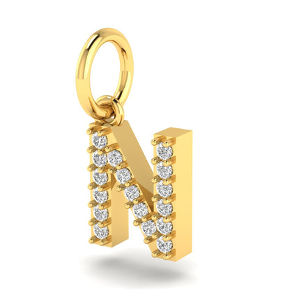 N alphabet moissanite charm