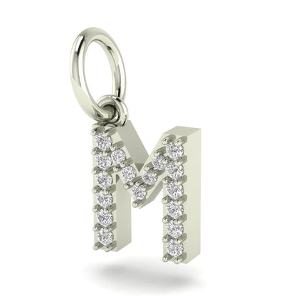 M alphabet moissanite charm