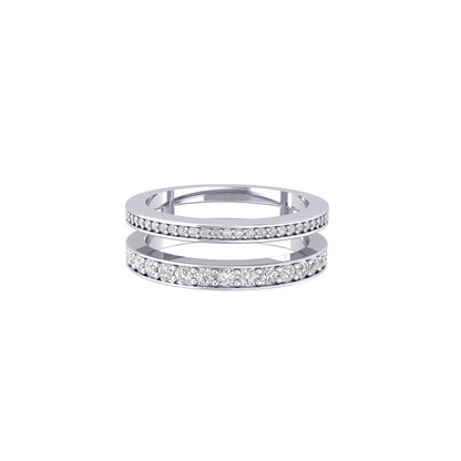 Moissanite and Gold Eternity Dual Ring
