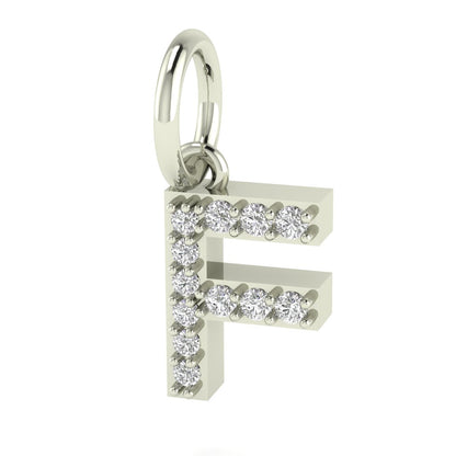 F alphabet moissanite charm