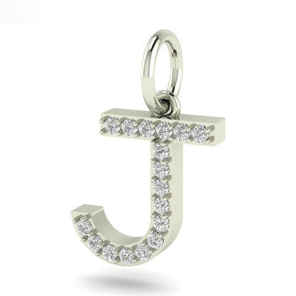 J alphabet moissanite charm