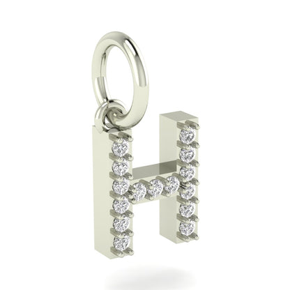 H alphabet moissanite charm