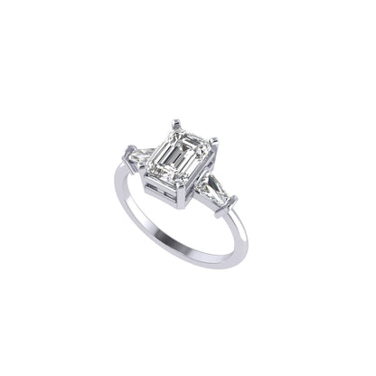 Evelyn Three Stone Moissanite Ring