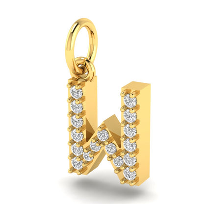 W alphabet moissanite charm