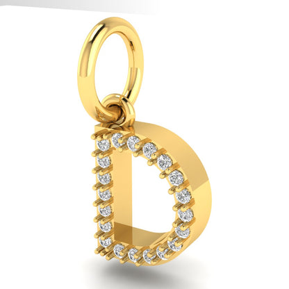 D alphabet moissanite charm