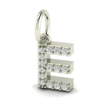 E alphabet moissanite charm