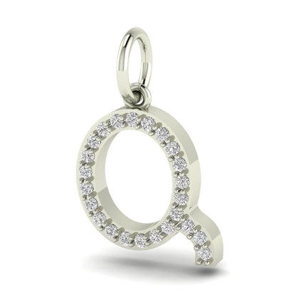 Q alphabet moissanite charm