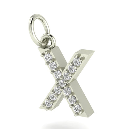 X alphabet moissanite charm